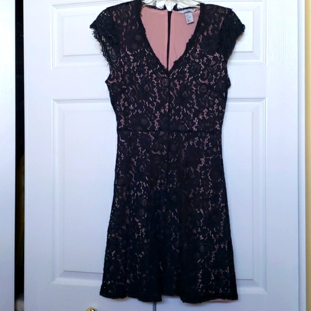 H&M Lace Overlay Mini Dress